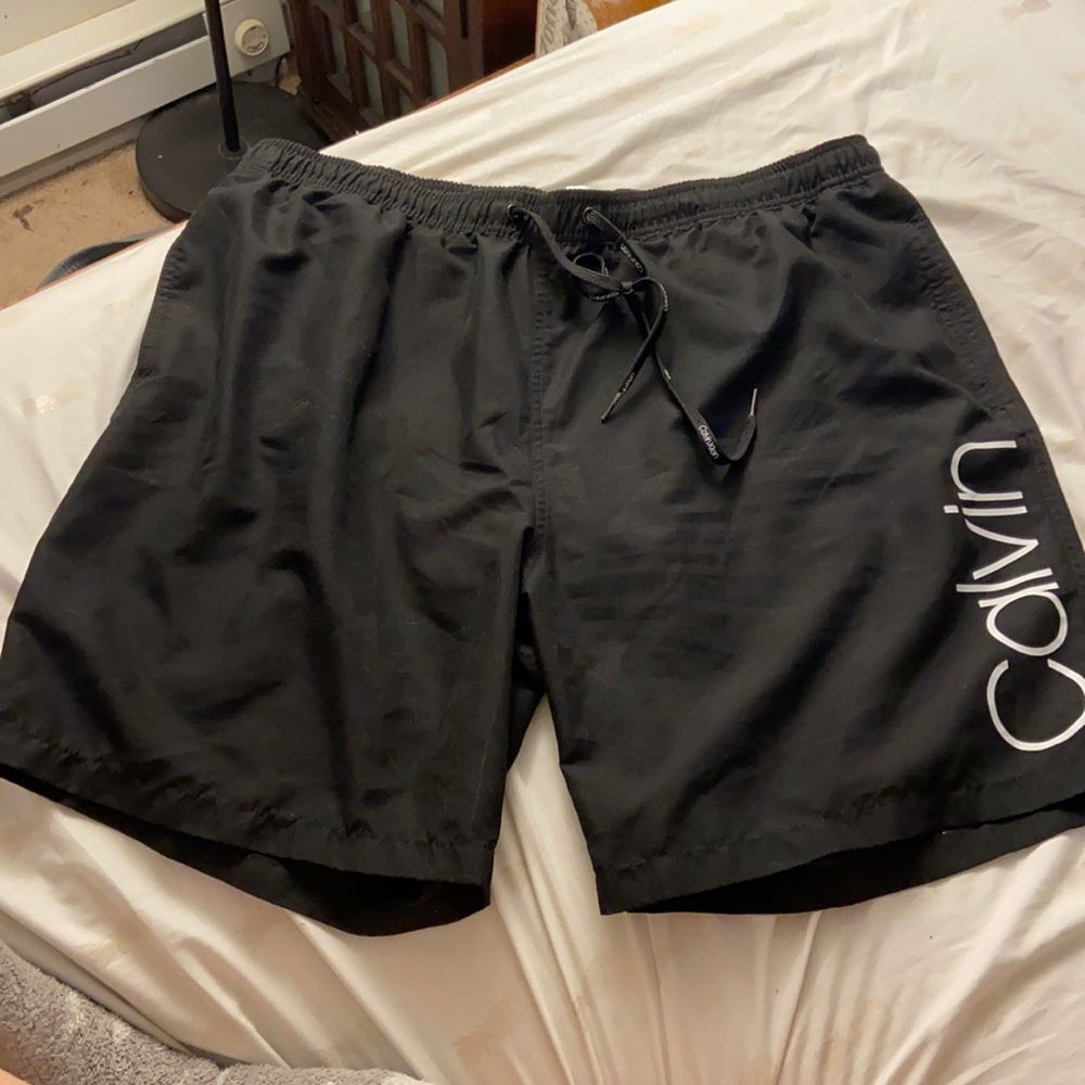 Calvin Klein Black Logo Swim Trunks Suit/Shorts